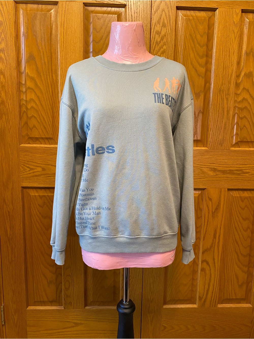 The Beatles Sage Green Graphic Crewneck Sweatshirt